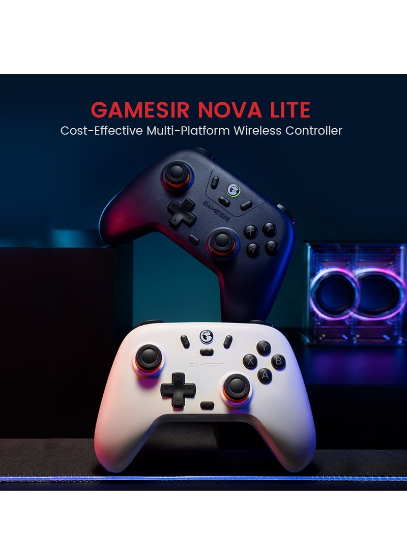 GameSir Nova Lite 2.4g Wireless Controller for Windows PC, iPhone, Android, Switch & Steam Deck, Bluetooth Controller Gamepad with Hall Effect Trigger,Turbo,Rumble Vibration(Nova Lite(White))