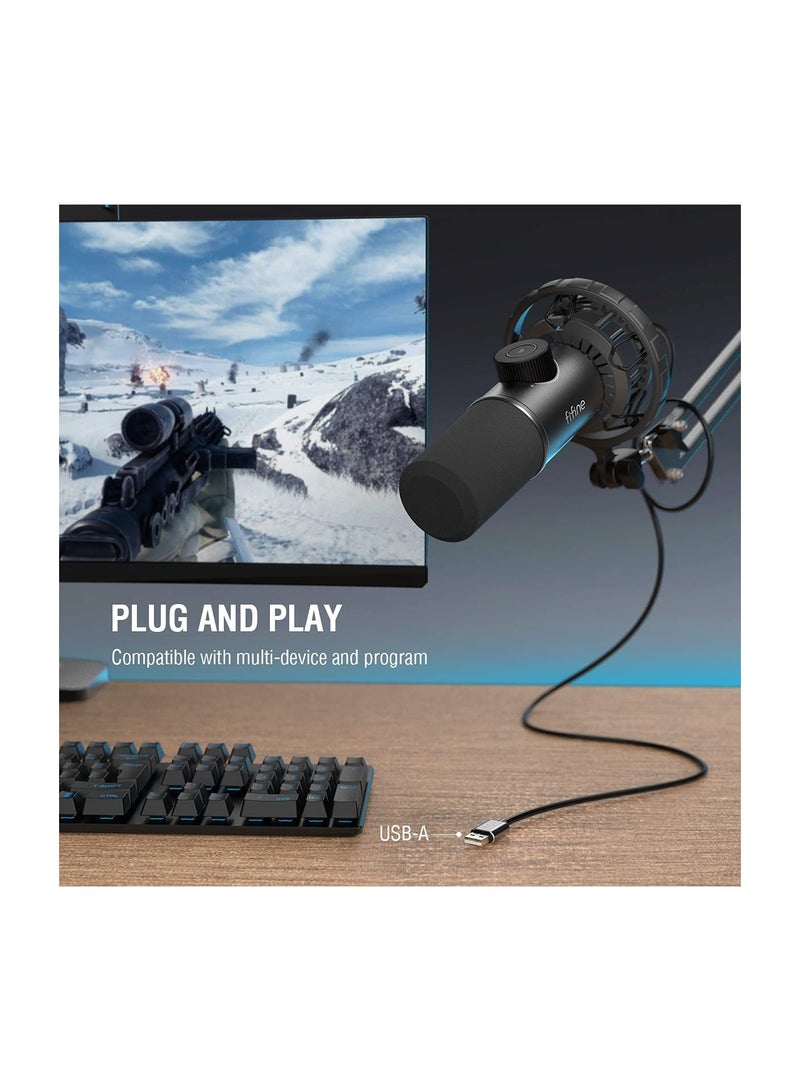 USB Gaming Microphone RGB Dynamic Mic K658 Black