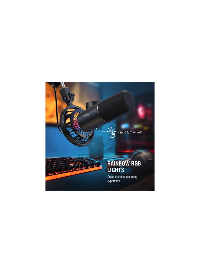 USB Gaming Microphone RGB Dynamic Mic K658 Black