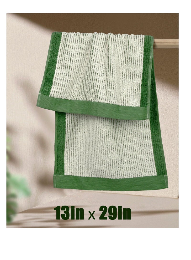 Hand Towels for Bathroom, Towels 4 Pack Premium Hand Towels Set, Cotton Towels with Jacquard Weave Deign, Ultra Soft and Highly Absorbent Towels, for Bathroom, Gym, Shower, Hotel, and Spa (Green)