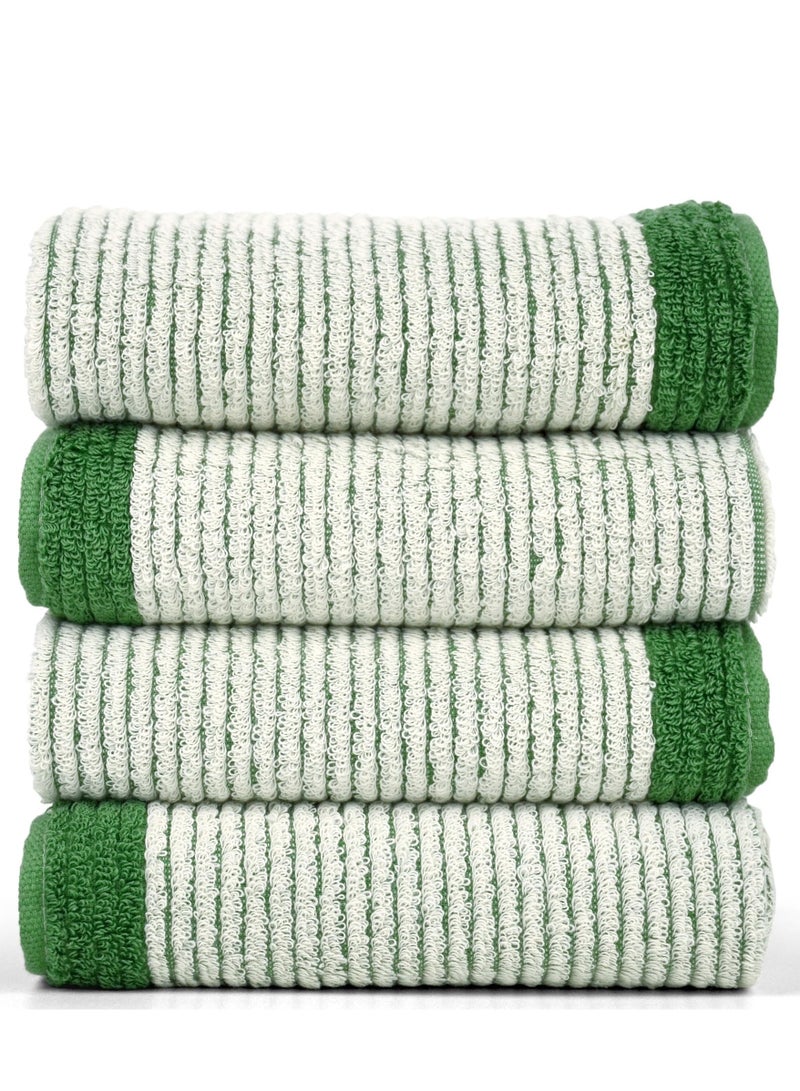 Hand Towels for Bathroom, Towels 4 Pack Premium Hand Towels Set, Cotton Towels with Jacquard Weave Deign, Ultra Soft and Highly Absorbent Towels, for Bathroom, Gym, Shower, Hotel, and Spa (Green)