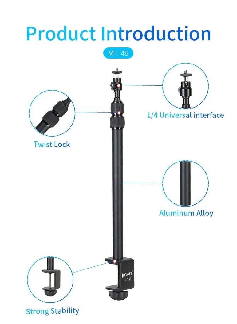 JMARY MT-49 Tabletop Light Stand Clip with Screw for Cameras LED Video Light and Ring Light