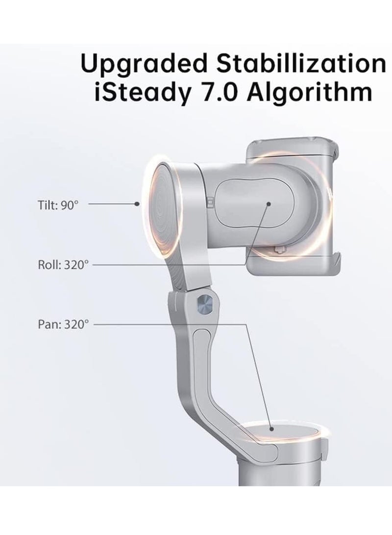 Smartphone Gimbal iSteady XE Kit Gimbal Stabilizer for Smartphone 3-Axis Cell Phone Handheld Gimbal with Fill Light, Stabilizer for iPhone&Android Lightweight Youtuber Vlogging Live Stream