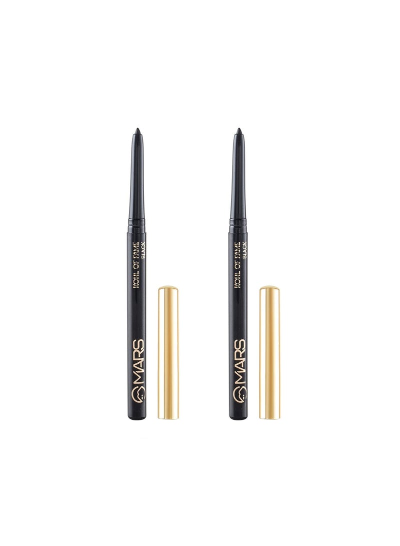 MARS Kohl Of Fame Long Lasting Smudge Proof Matte Pencil Kajal Pack Of 2  Jet Black  0.7 G