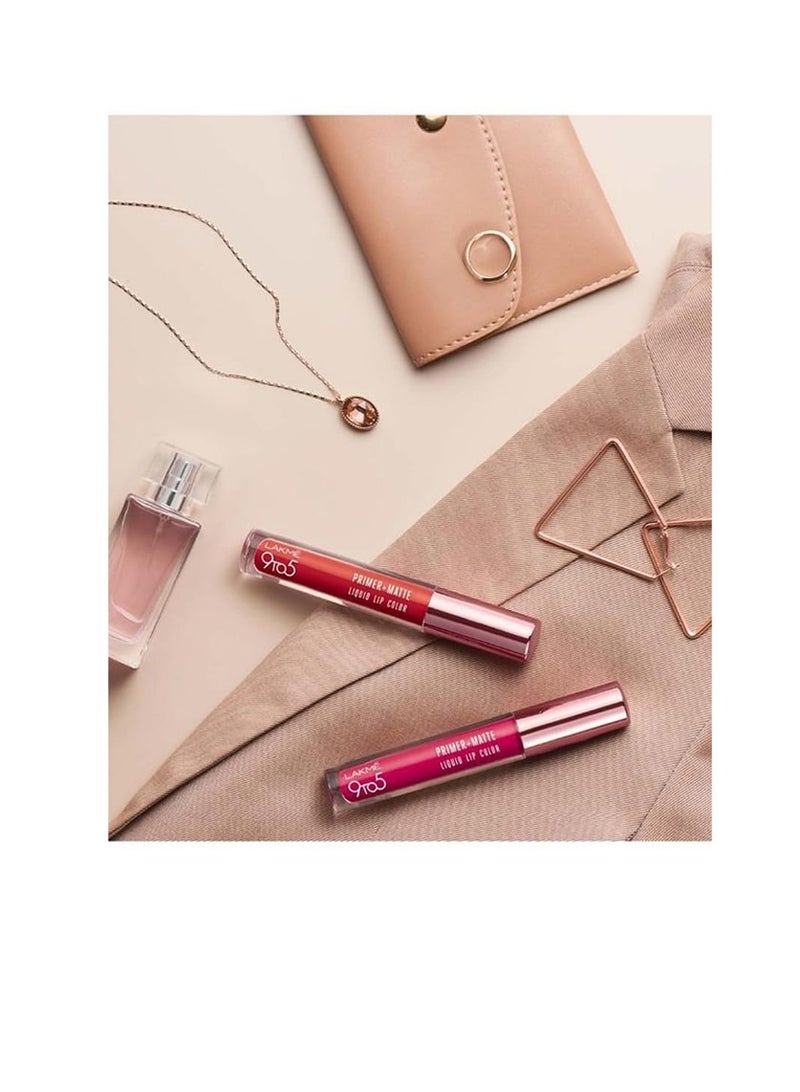 Lakmé 9to5 Primer  Matte Liquid Lip Color MP2 Power Pink