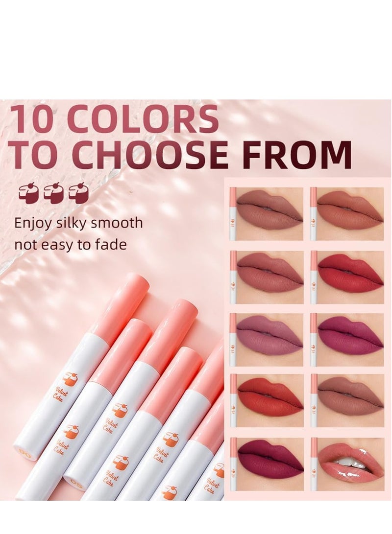 Matte Lipstick Set 10 Colors Natural Nude 24 Hour Long Lasting Tint Stain Creative Hydrating for Women Girls