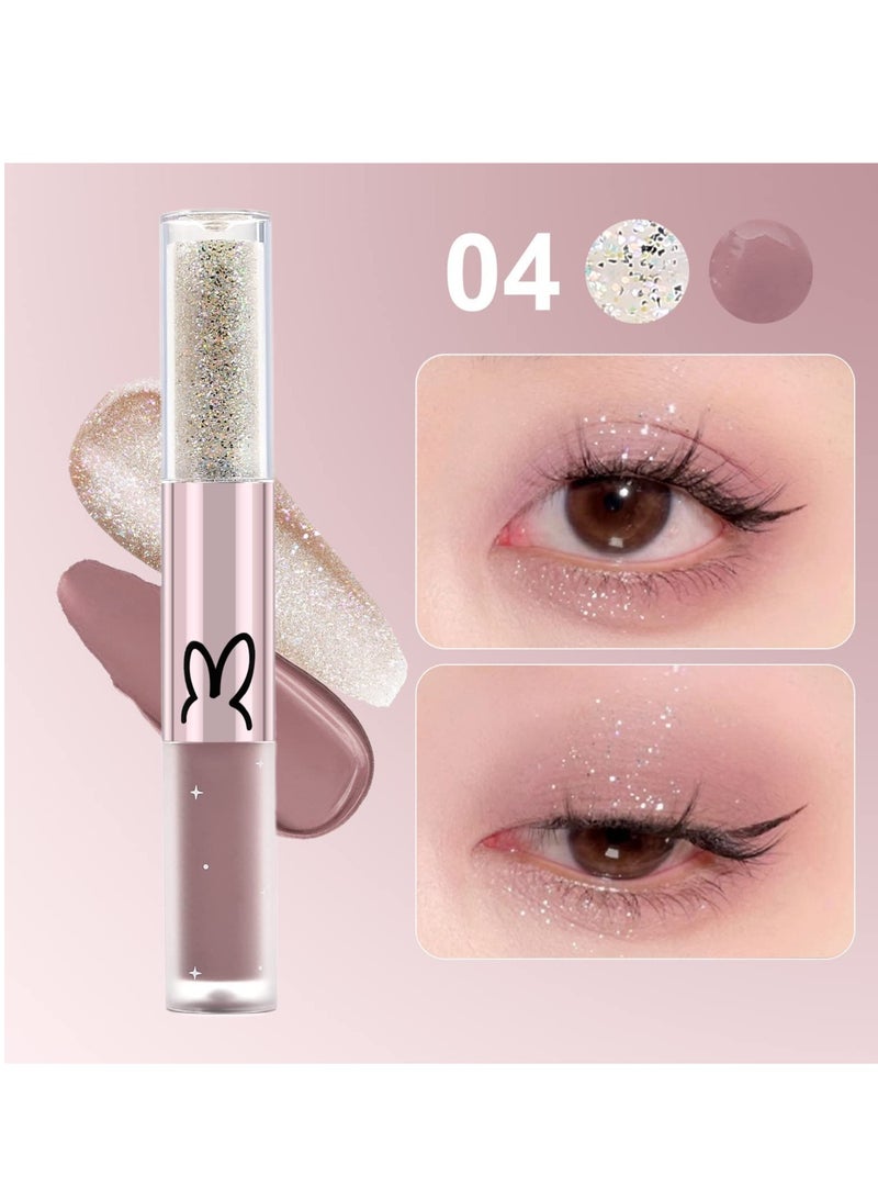 3Pcs Liquid Glitter Matte Eyeshadow  Liquid Glitter Eyeliner and Matte Cream Eyeshadow 2 in 1 Quick Drying Easy to Apply Long Lasting Shimmer Matte Eyeshadow Eye Makeup