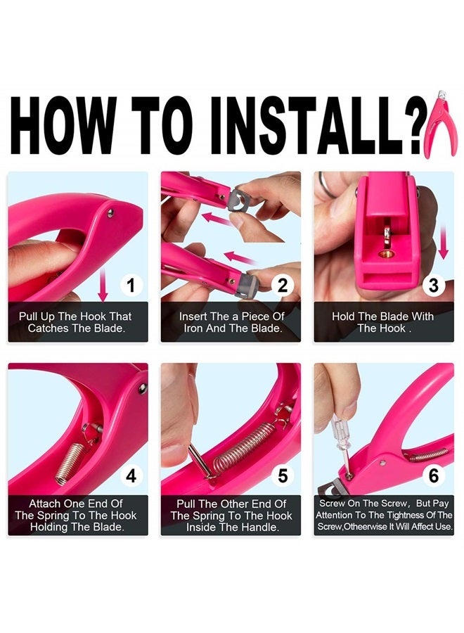 Pink Adjustable Artificial Acrylic Fake Nail False Nail Tip Clipper Cutter Trimmer Manicure Pedicure Sharp Blade Clip Tool for Salon Home Nail Art Beauty Design DIY