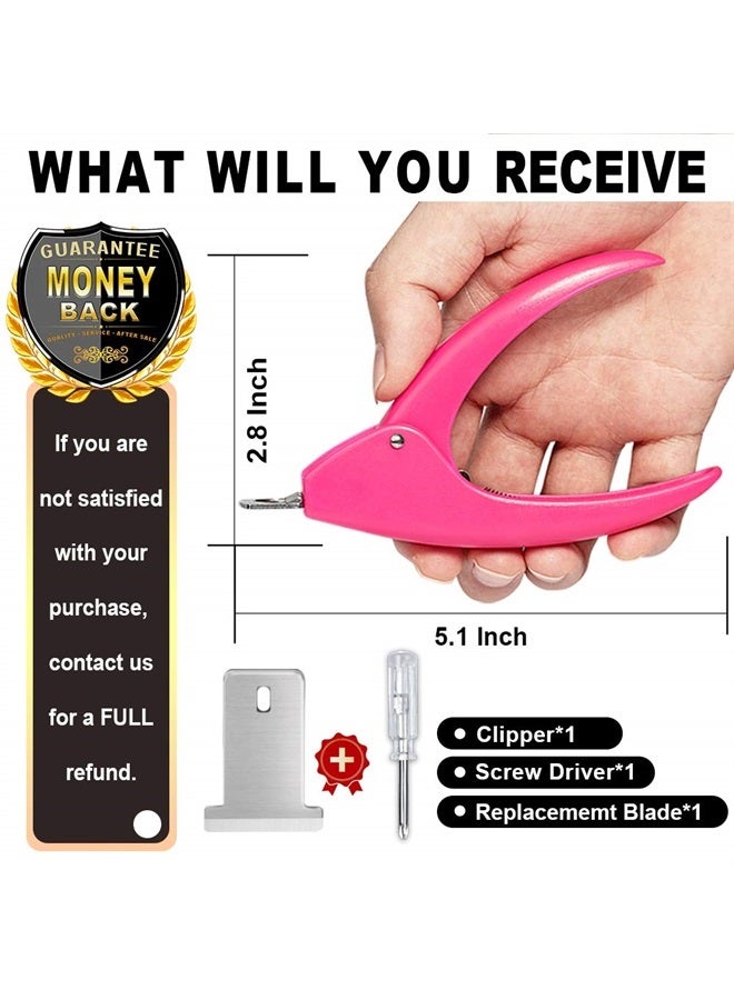 Pink Adjustable Artificial Acrylic Fake Nail False Nail Tip Clipper Cutter Trimmer Manicure Pedicure Sharp Blade Clip Tool for Salon Home Nail Art Beauty Design DIY