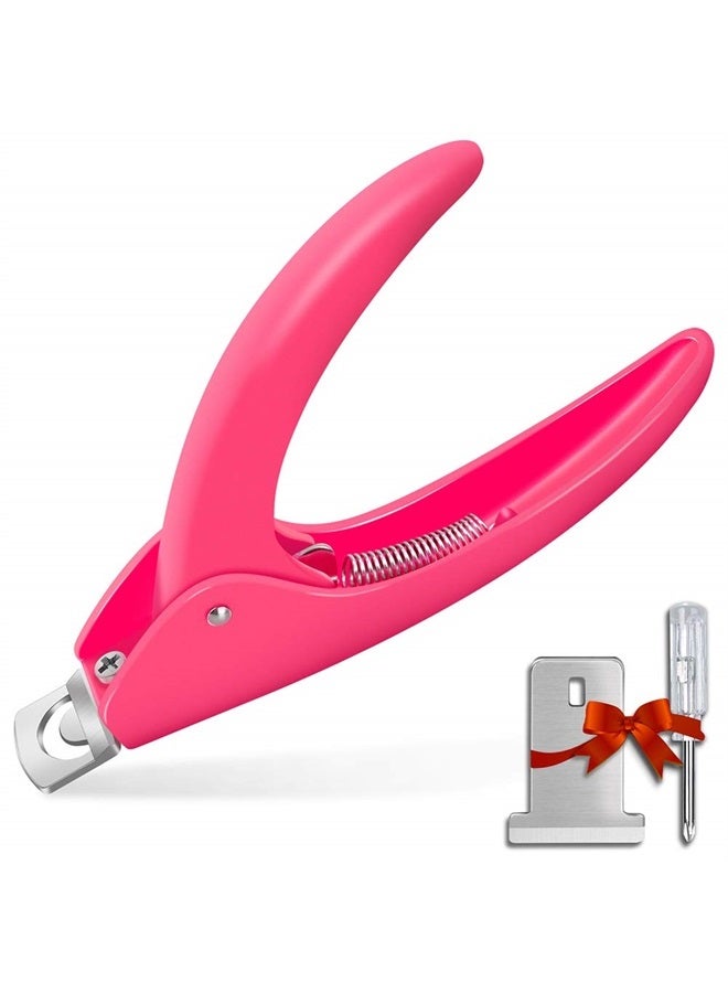 Pink Adjustable Artificial Acrylic Fake Nail False Nail Tip Clipper Cutter Trimmer Manicure Pedicure Sharp Blade Clip Tool for Salon Home Nail Art Beauty Design DIY