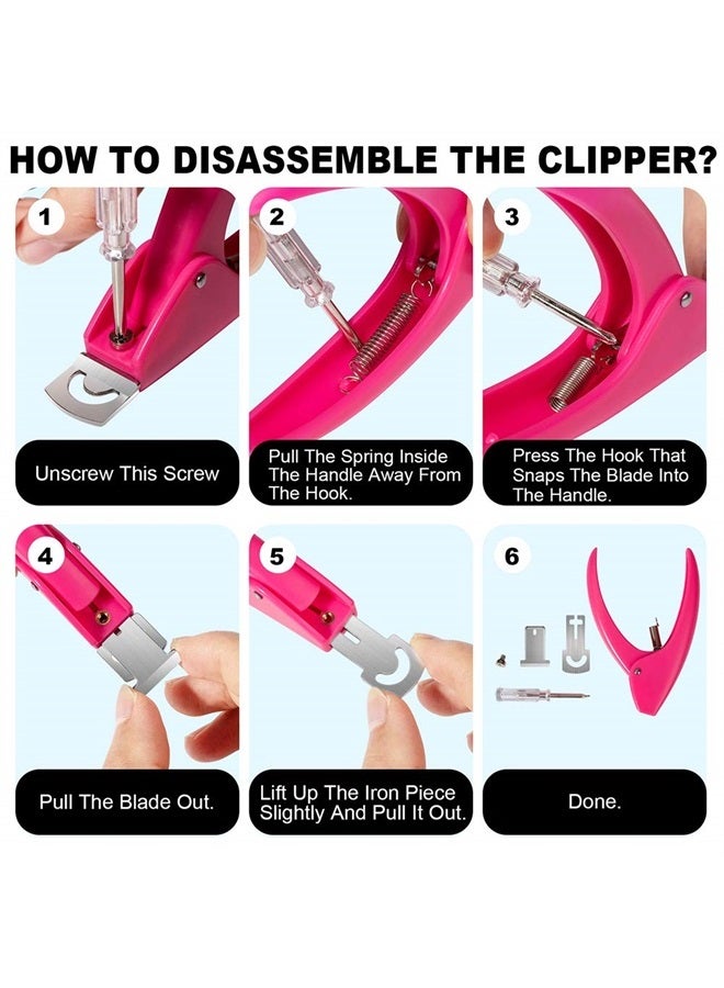 Pink Adjustable Artificial Acrylic Fake Nail False Nail Tip Clipper Cutter Trimmer Manicure Pedicure Sharp Blade Clip Tool for Salon Home Nail Art Beauty Design DIY