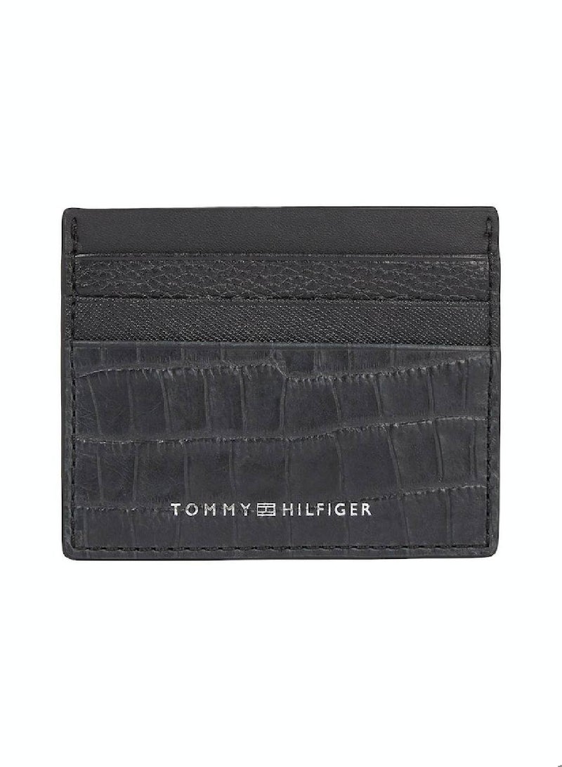 Men's Texture Leather Cardholder/ Waller - Leather, Black