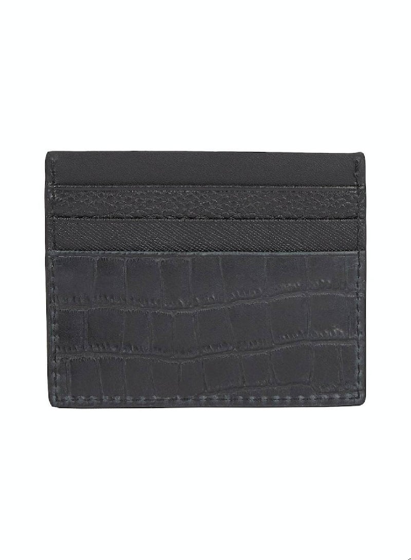 Men's Texture Leather Cardholder/ Waller - Leather, Black