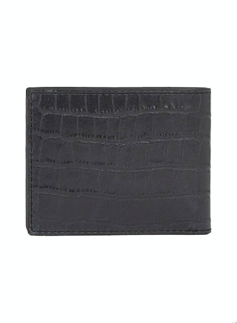 Men's Texture Mini Cardholder/ Wallet - Leather, Black