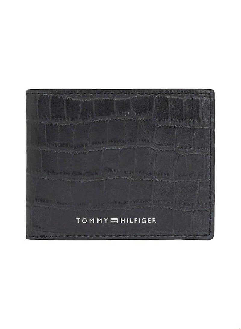 Men's Texture Mini Cardholder/ Wallet - Leather, Black