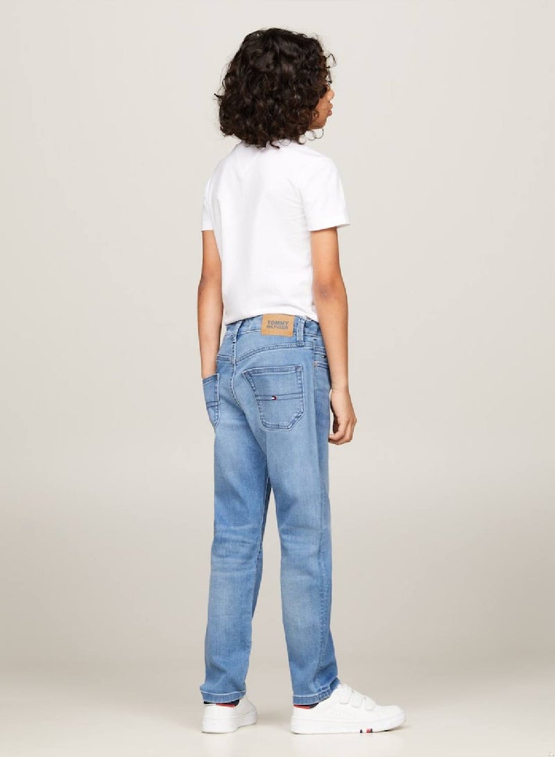 Boys' Modern Straight Leg Jeans -  Stretch cotton blend denim, Blue