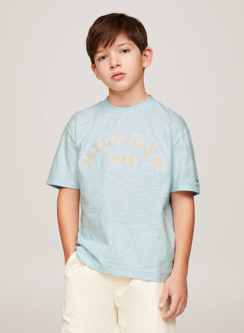 Boys' Hilfiger Monotype 1985 Collection T-Shirt -  Pure organic cotton, Blue