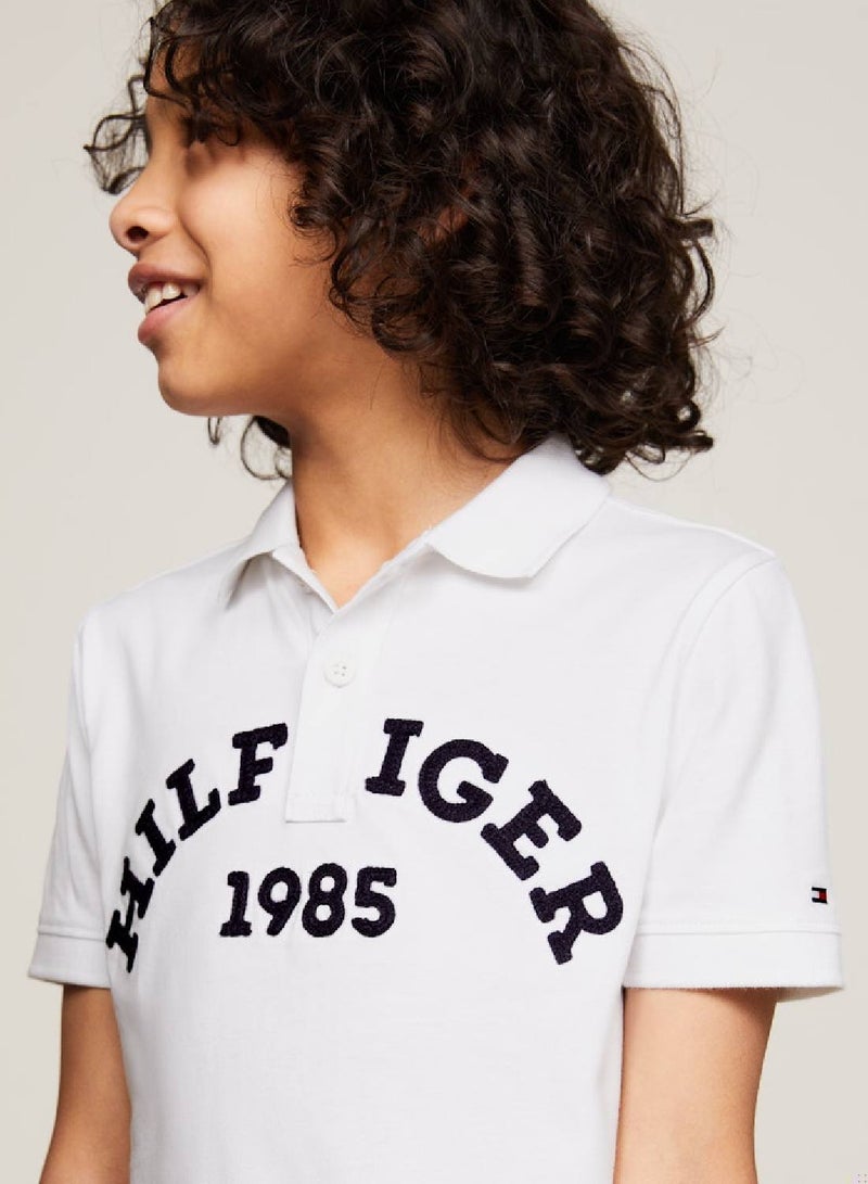 Boys' Monotype 1985 Collection Arch Polo - Cotton, White