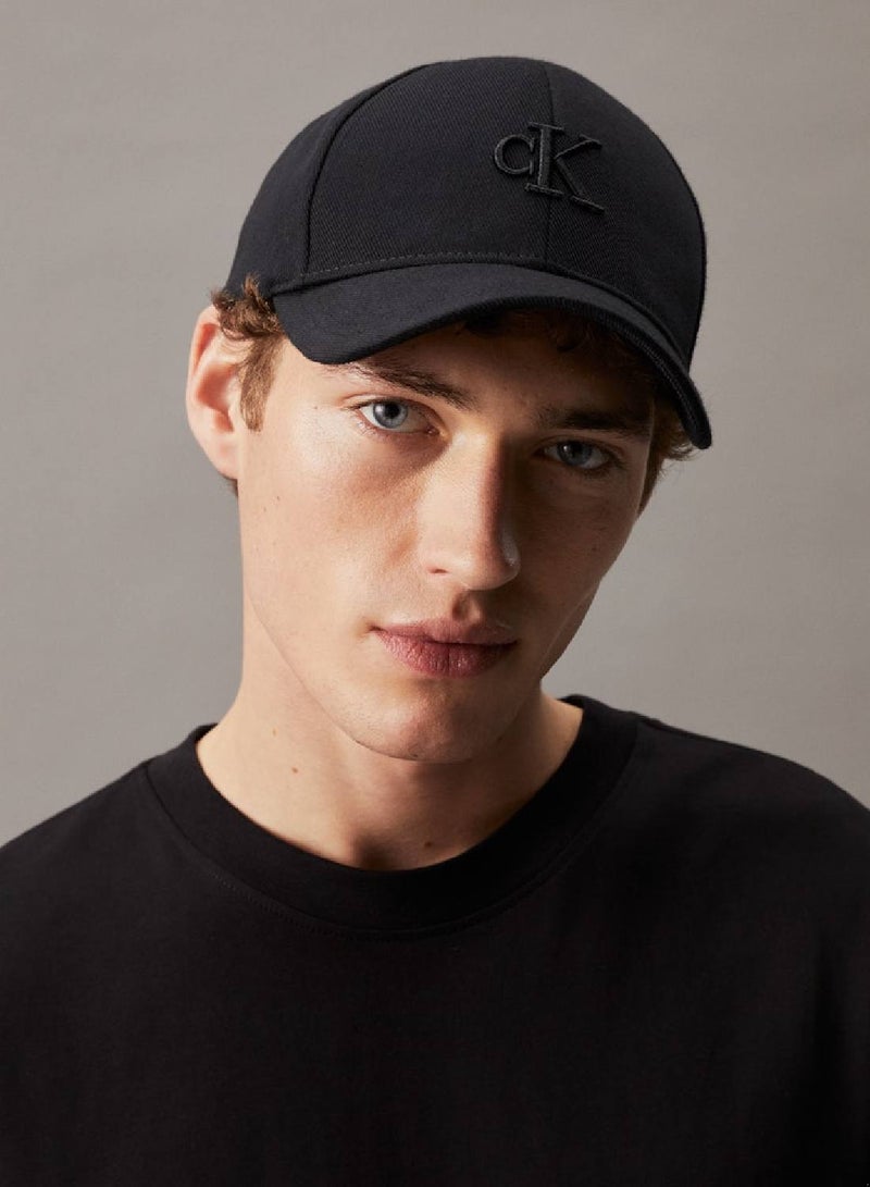 Men's Twill Cap -  adjustable buckle fastening, Black