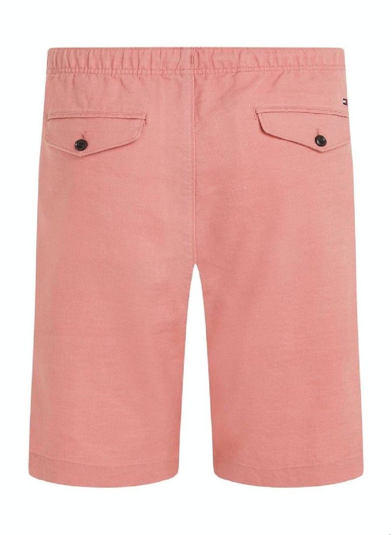 Men's Harlem Drawstring Skinny Fit Chino Shorts -  Linen blend, Pink