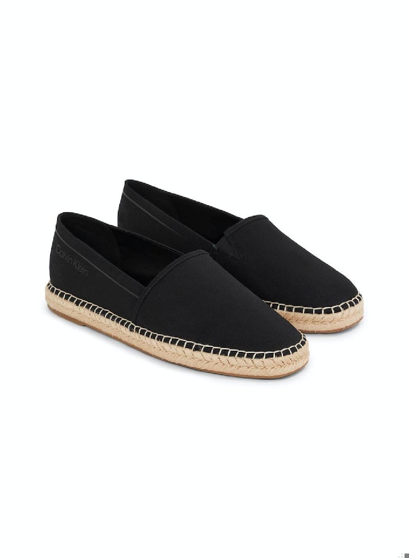 Men's Canvas Espadrilles -  recycled blend cotton canvas upper , Black