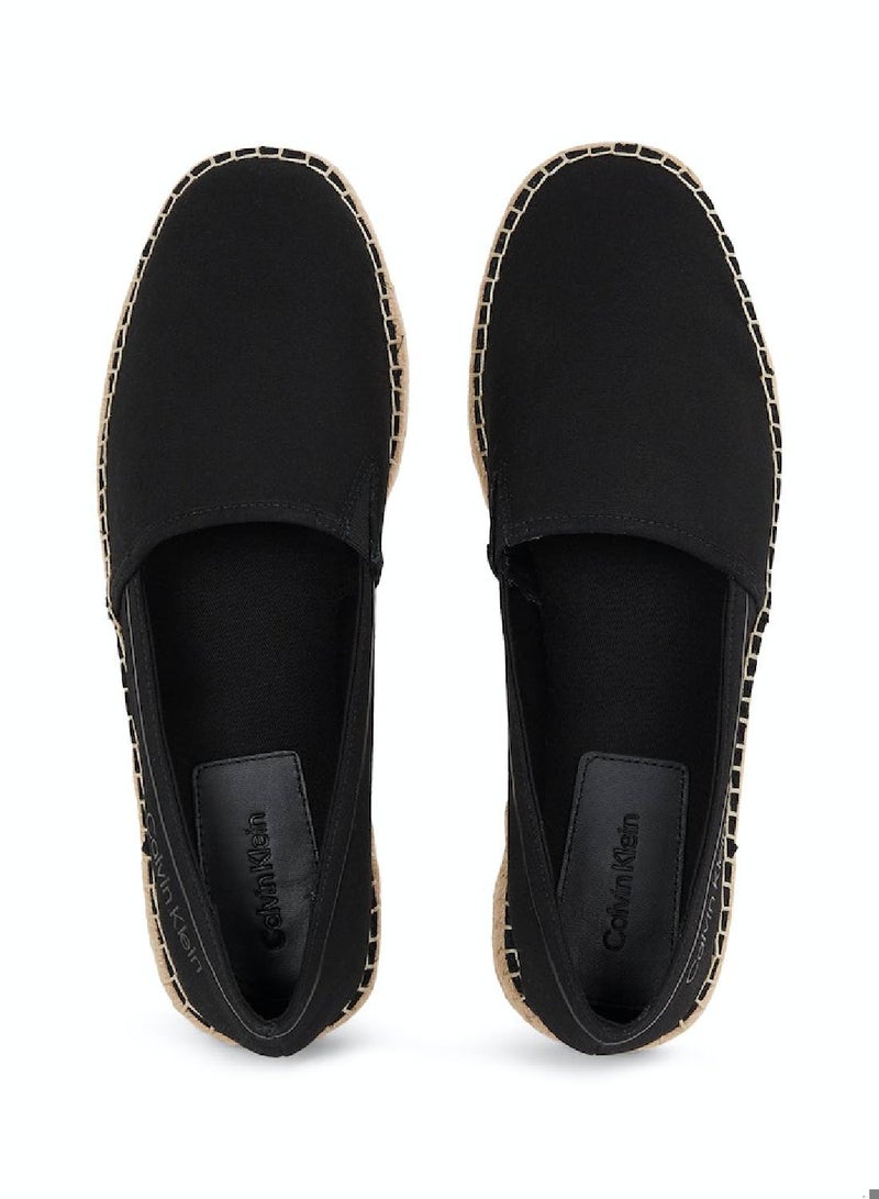 Men's Canvas Espadrilles -  recycled blend cotton canvas upper , Black