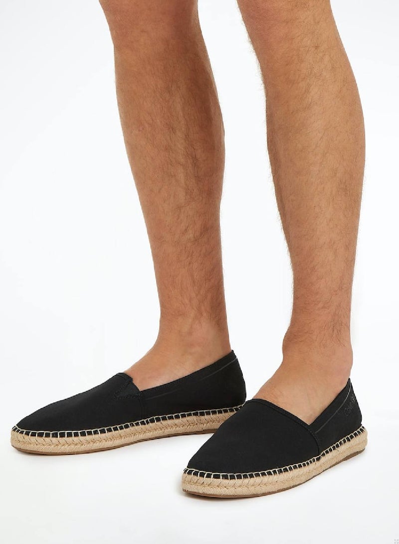 Men's Canvas Espadrilles -  recycled blend cotton canvas upper , Black