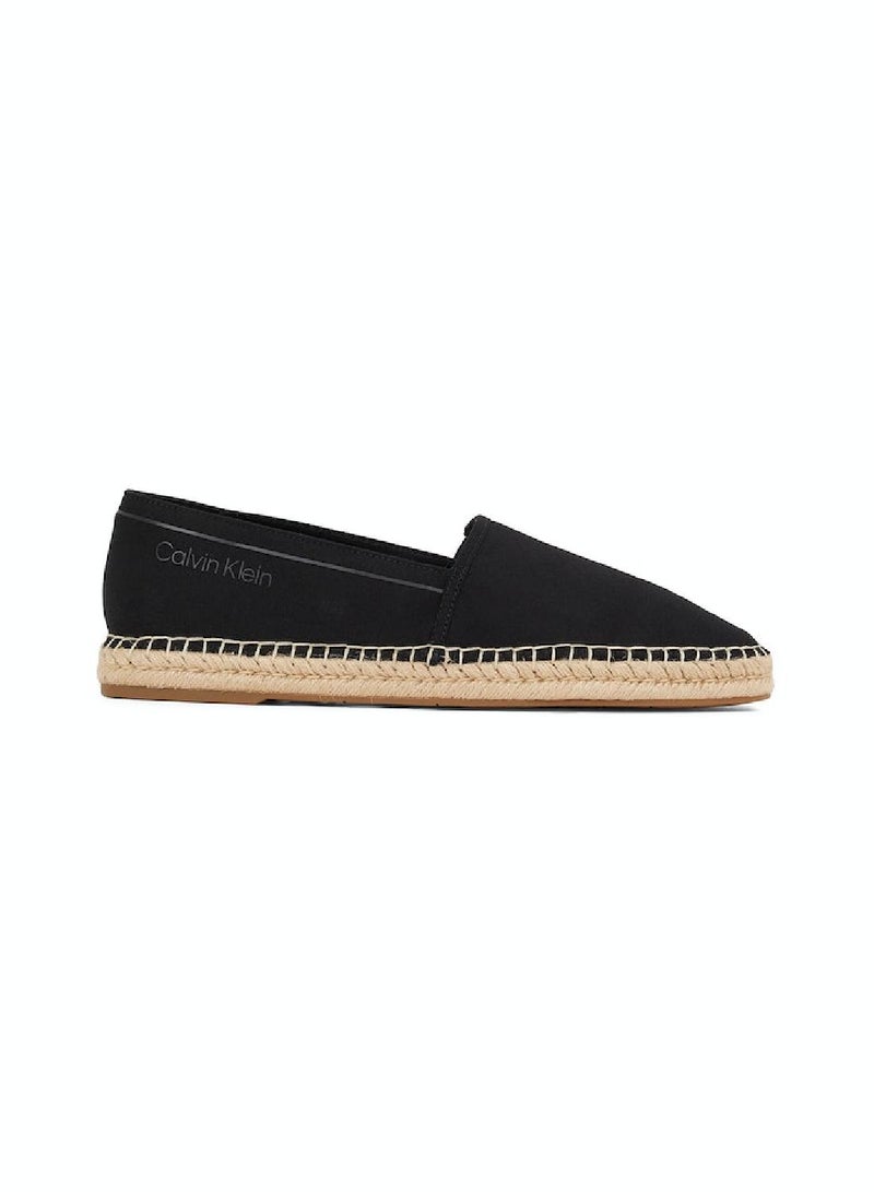 Men's Canvas Espadrilles -  recycled blend cotton canvas upper , Black