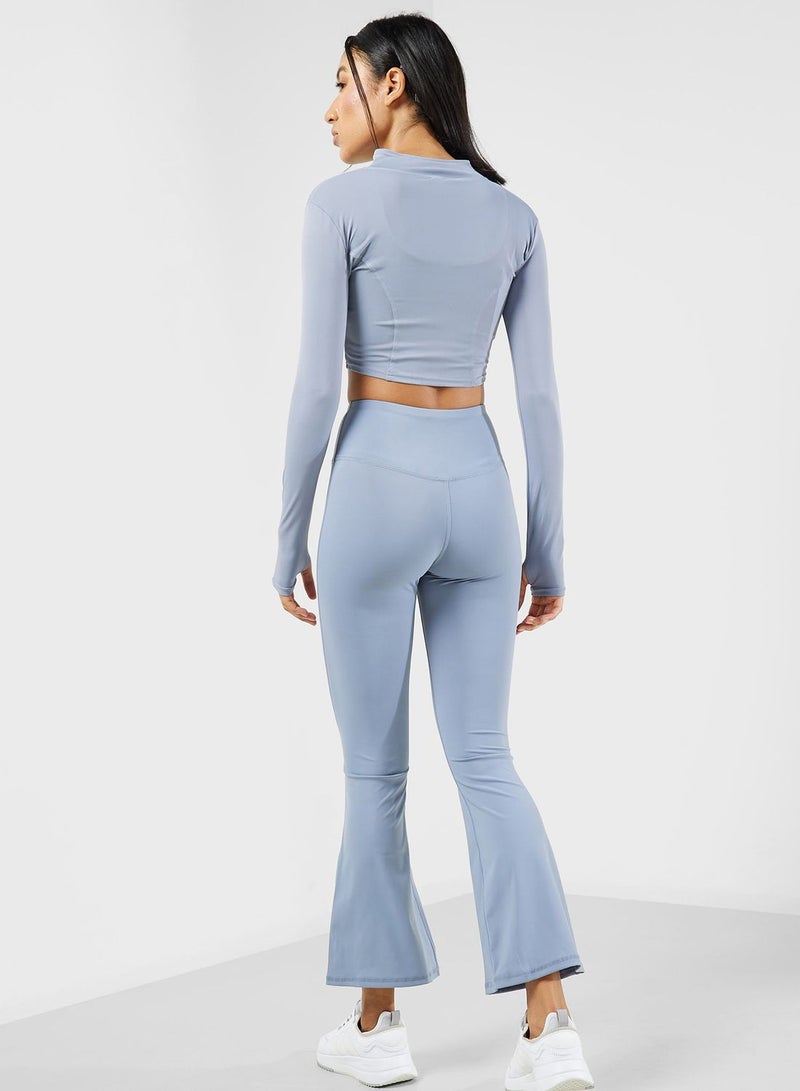 Zip Up Jacket & Flared Legging Set
