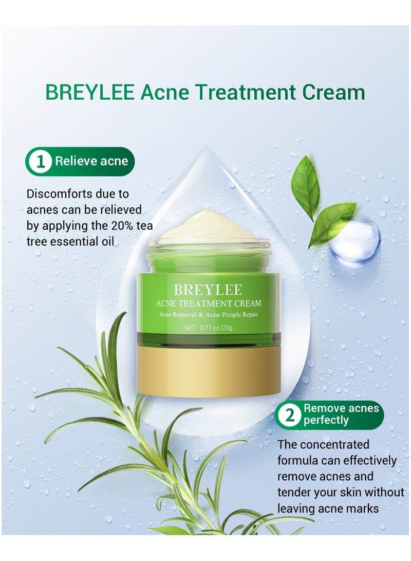 BREYLEE Tea Tree Acne Cream Moisturizing Acne Marks Essence Cream