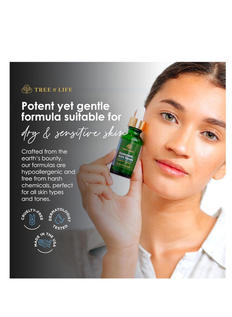 Tree of Life Facial Serum for Face, Brightening, Firming, Hydrating, Dry Skin, Dermatologist Tested - Hyaluronic Acid Serum