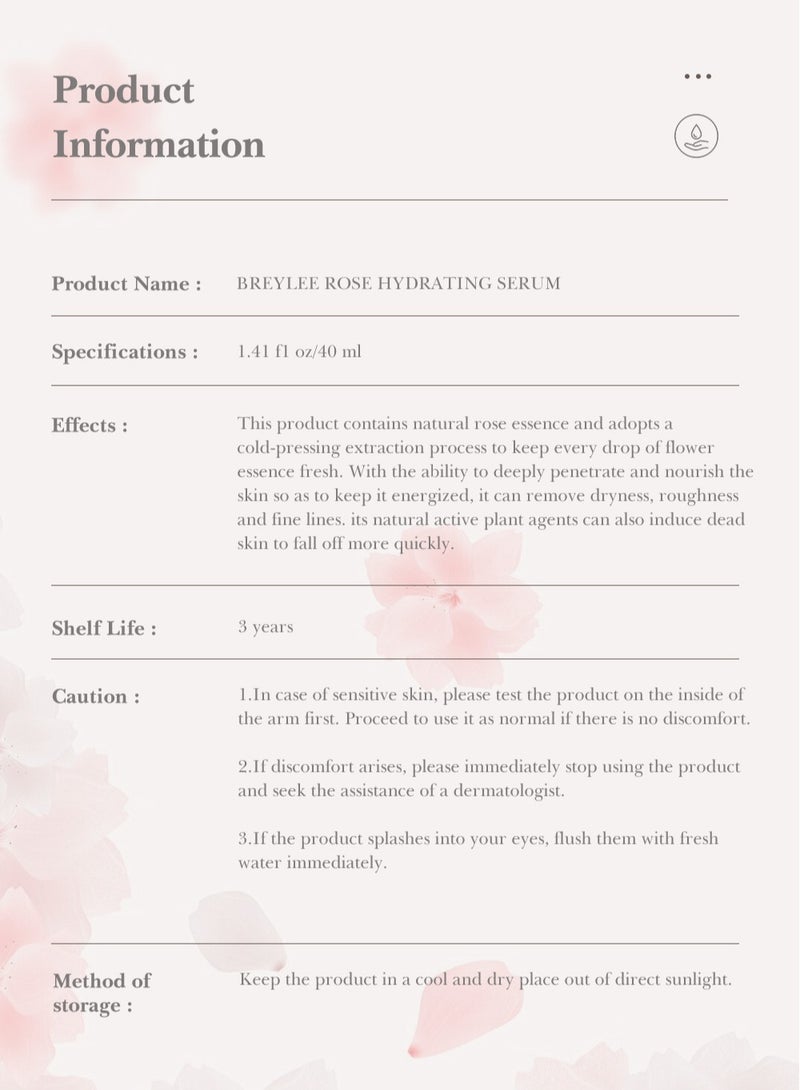 BREYLEE Rose Moisturizing Essence 40ml