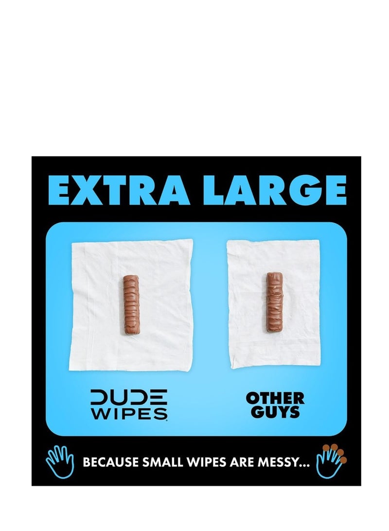 DUDE Wipes - Flushable Wipes - 6 Pack, 288 Wipes - Unscented Extra-Large Adult Wet Wipes - Vitamin-E & Aloe - Septic and Sewer Safe