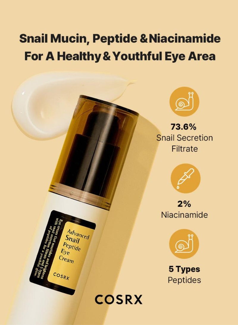 Advanced Snail Peptide Duo Eye Cream & Hydrogel Eye Patch Double-Functioning Solutions for Radiant Eyes at Any Age 118.99ml