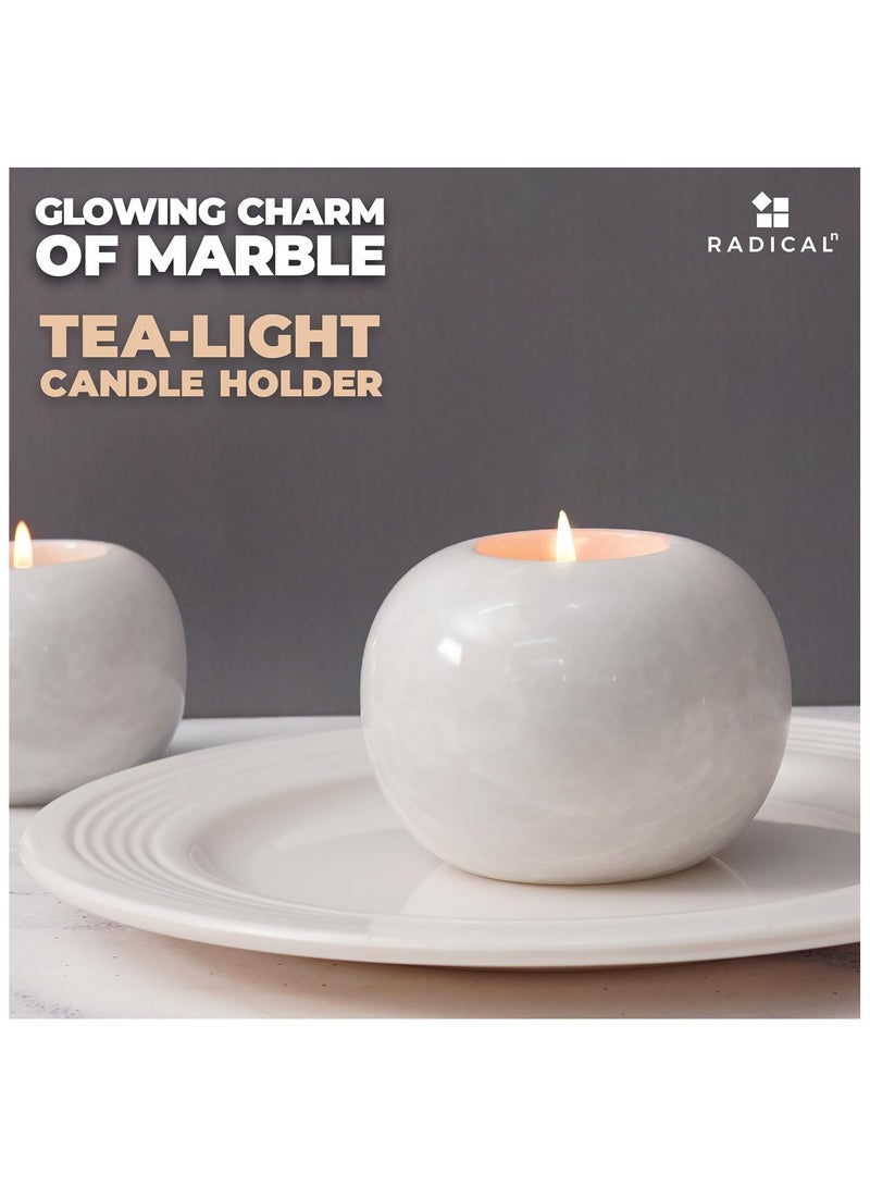 White Marble Tealight Candle Holder | 4