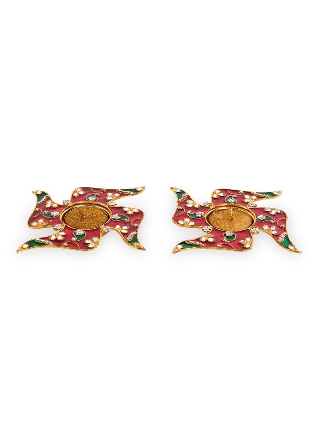 Nyra Metal Diyas, Multicolour