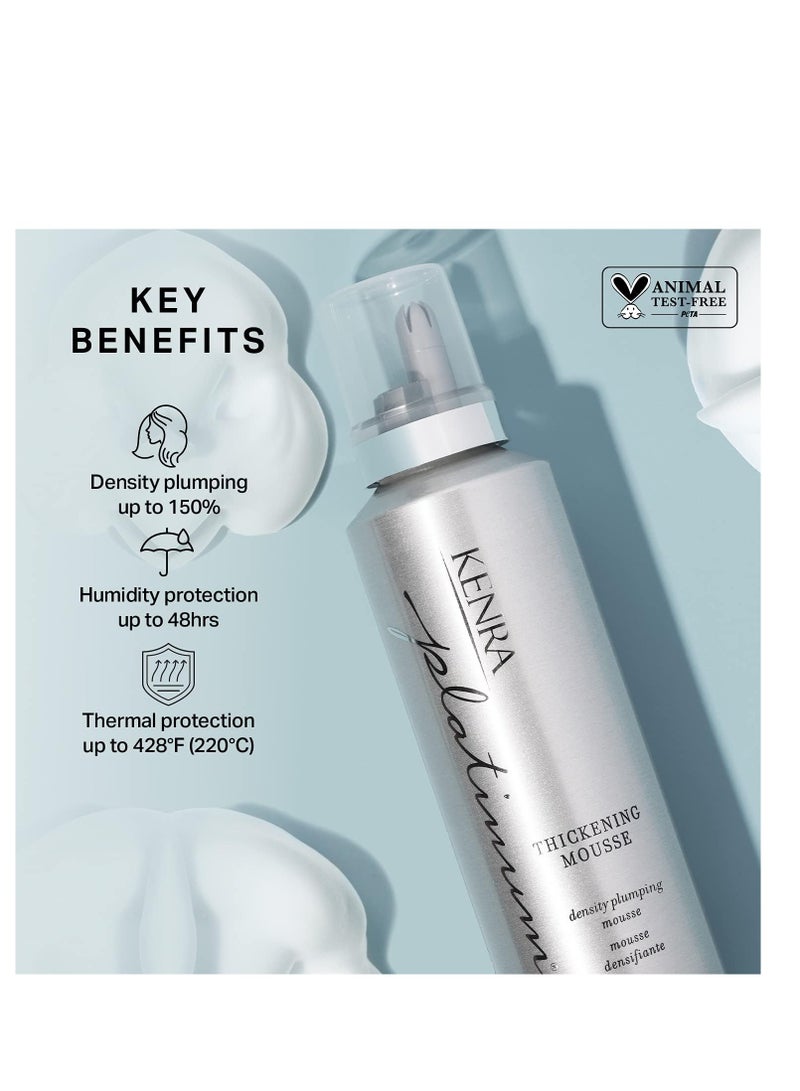 Platinum Thickening Mousse 12 | Volumizing Styler | Adds Fullness & Body | Humidity Protection Up To 48 hours | Density Plumping up tp 150% | Thermal Protection | All Hair Types