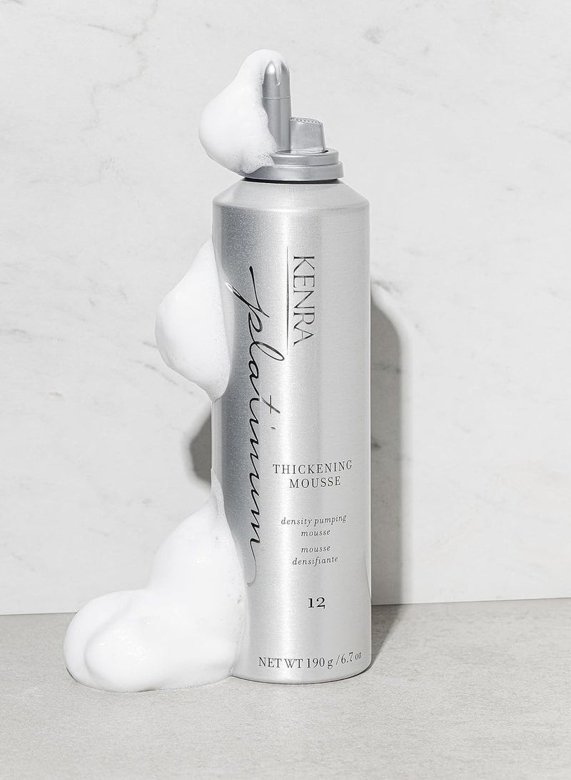 Platinum Thickening Mousse 12 | Volumizing Styler | Adds Fullness & Body | Humidity Protection Up To 48 hours | Density Plumping up tp 150% | Thermal Protection | All Hair Types