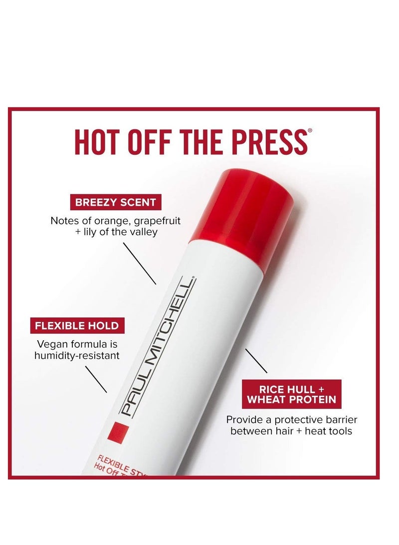 Paul Mitchell Hot Off The Press Thermal Protection Hairspray, Perfect Prep + Finish For Heat Styling, For All Hair Types, 6 oz