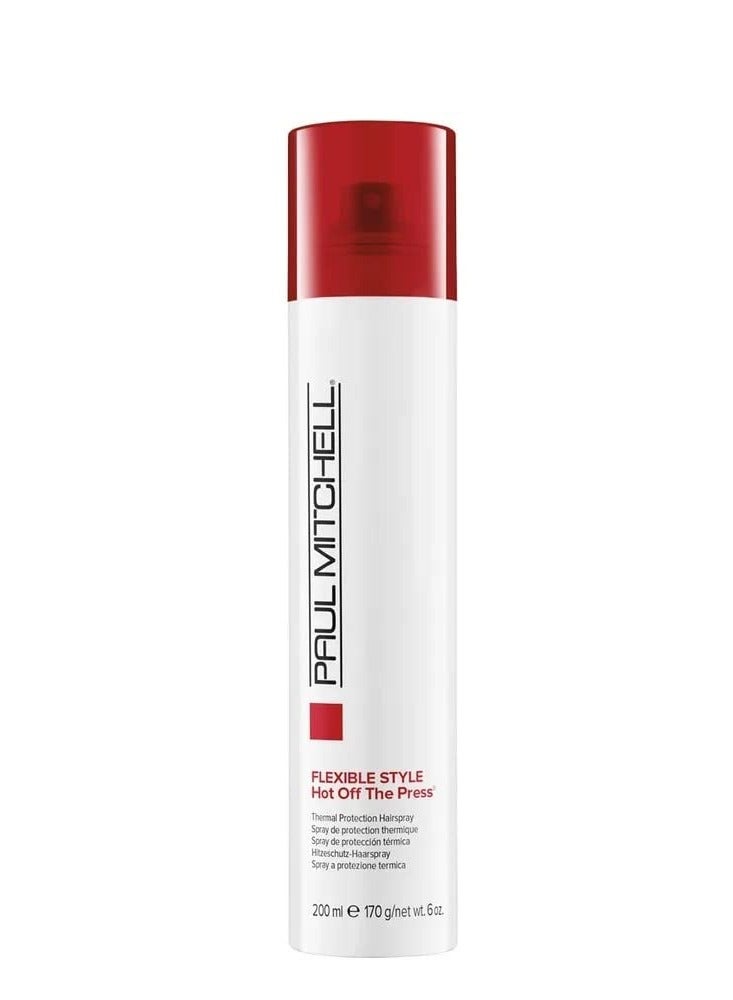 Paul Mitchell Hot Off The Press Thermal Protection Hairspray, Perfect Prep + Finish For Heat Styling, For All Hair Types, 6 oz