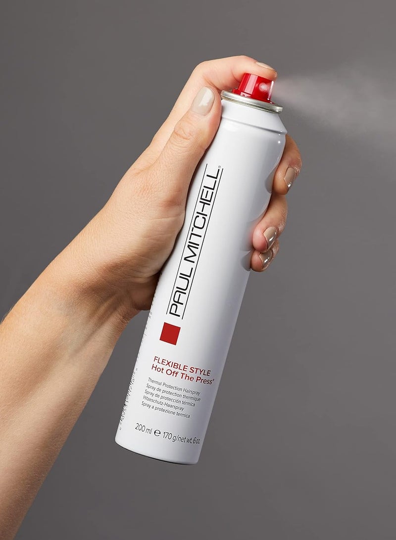 Paul Mitchell Hot Off The Press Thermal Protection Hairspray, Perfect Prep + Finish For Heat Styling, For All Hair Types, 6 oz