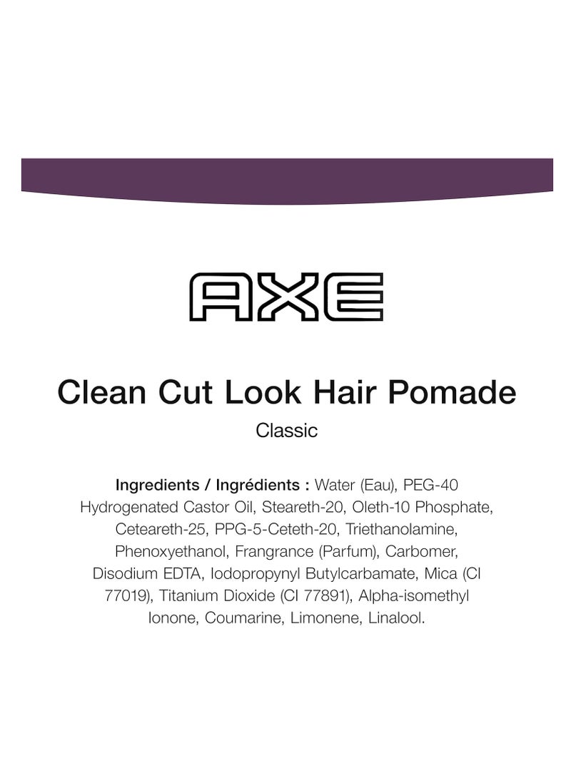 Axe Styling Look Classic Pomade Medium Hold and Natural Finish Clean Cut Look, Classic Axe Hair Pomade For Easy To Style Hair 2.64oz 2 Count