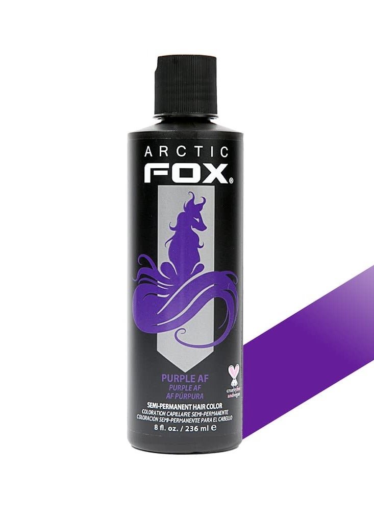 ARCTIC FOX Vegan and Cruelty-Free Semi-Permanent Hair Color Dye (8 Fl Oz, PURPLE AF)