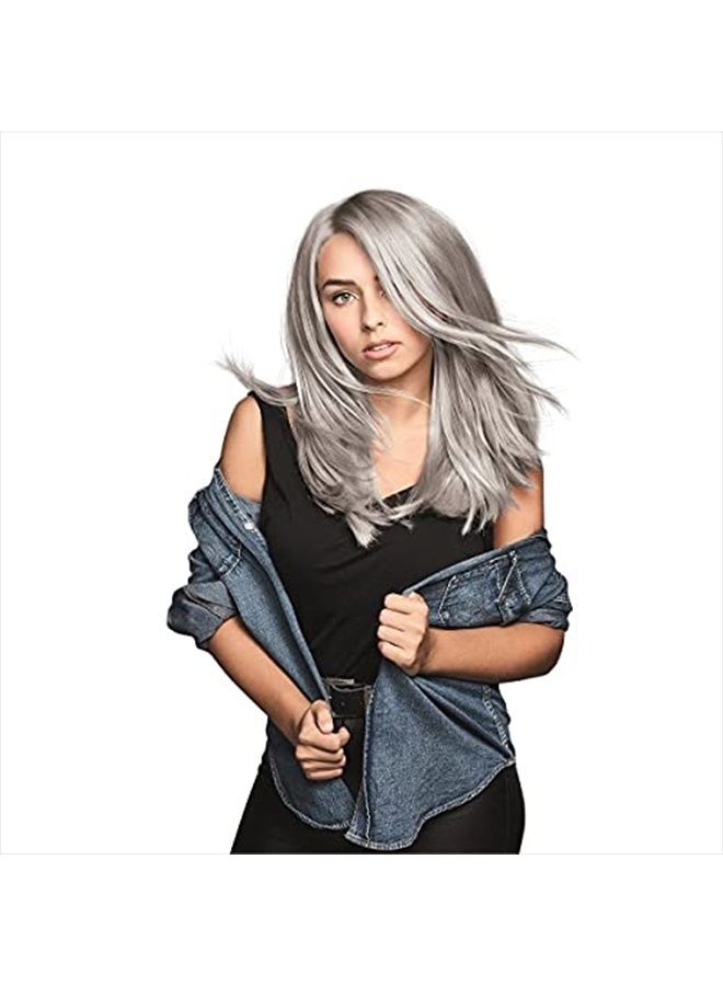 LIVE Ultra Bright or Pastel Grey Hair Dye, Pack of 3, Semi-Permanent Colour lasts up to 15 washes- 098 Silver Steel