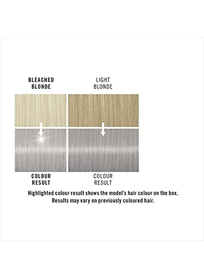 LIVE Ultra Bright or Pastel Grey Hair Dye, Pack of 3, Semi-Permanent Colour lasts up to 15 washes- 098 Silver Steel
