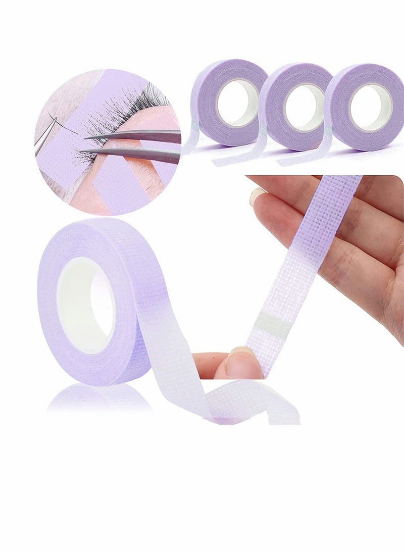 Eyelash Tape, Lash Tape for Eyelash Extension, Non-Woven Fabric Lash Tape Adhesive Breathable Micropore Fabric Medical Tape for Eyelash Extension Supply Tape, Total 6 Rolls, Purple