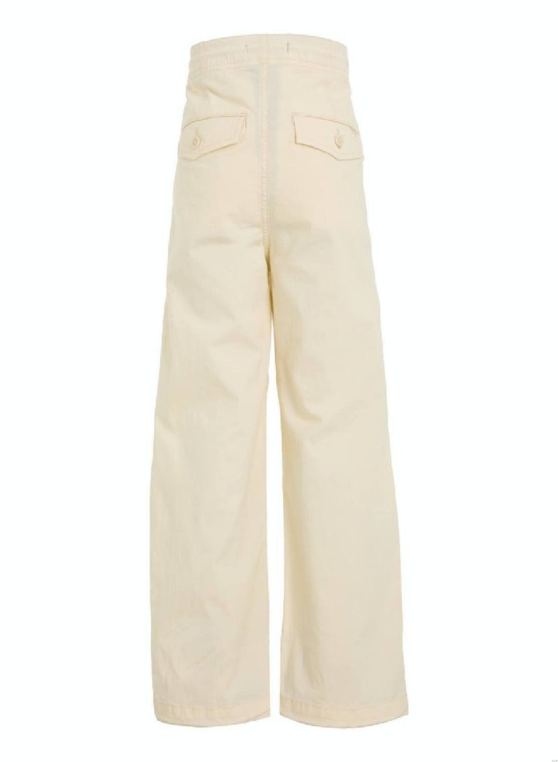 Boys' Woven Wide Jogger Pants - Cotton, Beige