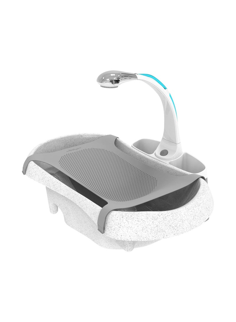 The First Years Rain Shower Baby Bathtub Includes Convertible Bathtub And Sling With Soothing Spray