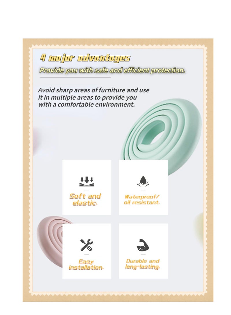 Table Anti-Collision Angle and Edge Protector, 2 Pack Baby Anti-Collision Edge Protector, Bed Ladder Pads Anti-Collision Strip, Thickened and Widened Anti-Collision Protection Strip, Beige