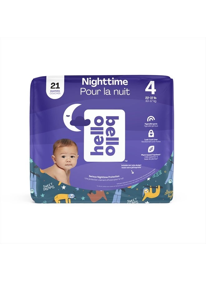 Nighttime Baby Diapers ‐ Size 4 - Ultra Absorbent & Hypoallergenic for Overnight Diapers for Extended Protection - 21 Diapers